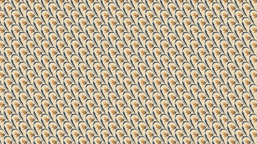 Beige & Blue Floral - Retro Wallpaper for Restaurants or Cafes