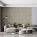 Olive Green & White Botanical Pattern- Earthy Wallpaper for Bedrooms