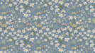 Light Blue & Yellow Ditsy - Floral Pattern Wallpaper for Living Rooms