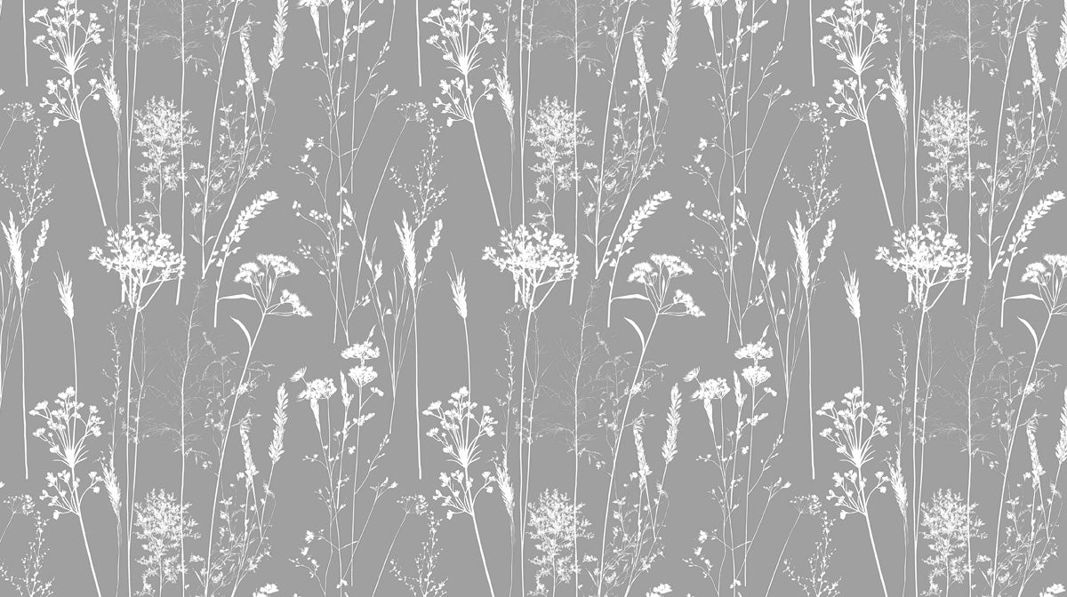 Gray & White Grass Pattern- Inspired - Modern Wallpaper for Living Rooms