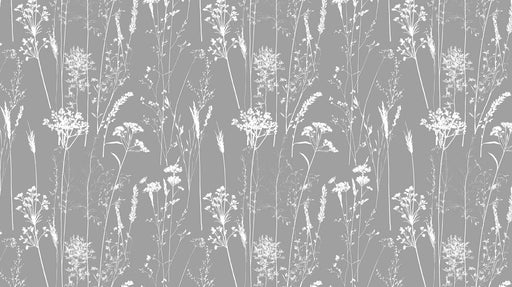 Gray & White Grass Pattern- Inspired - Modern Wallpaper for Living Rooms