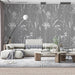 Gray & White Grass Pattern- Inspired - Modern Wallpaper for Living Rooms