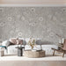Light Gray & White Daisy Pattern - Subtle Wallpaper for Living Rooms