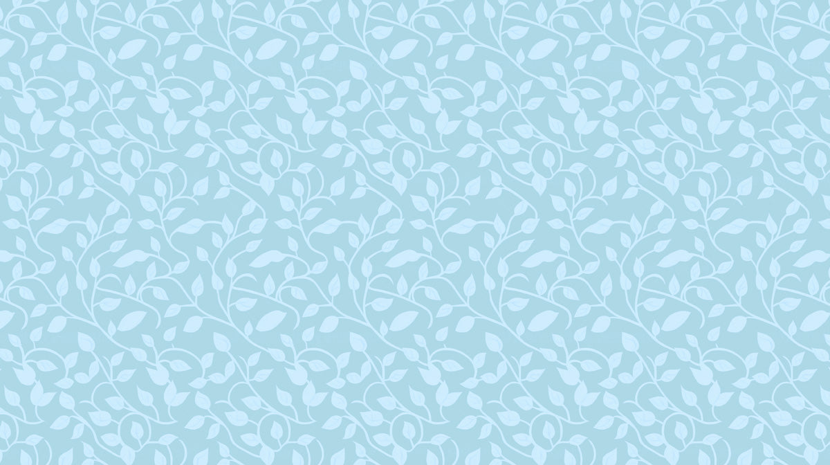 Light Blue & White Leaf Pattern- Fresh Wallpaper for Living Rooms