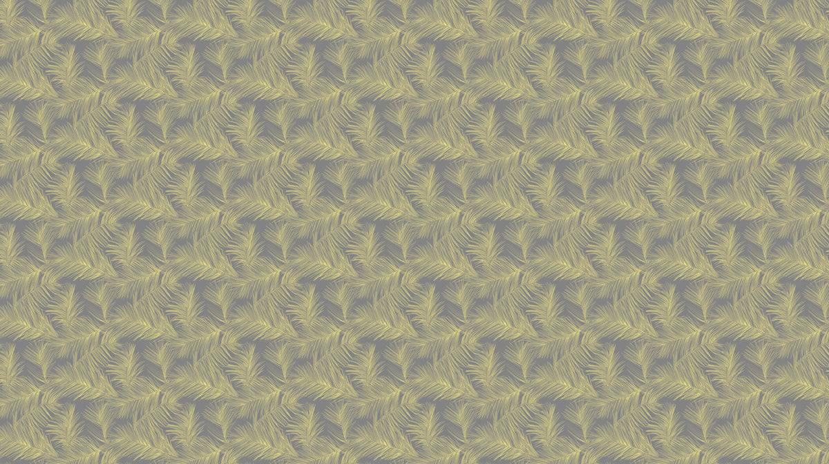 Olive Green & Gray Palm Pattern- Exotic Wallpaper for Cafes or Restaurants