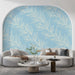  Light Blue & White Leaf Pattern- Coastal Wallpaper for Living Rooms