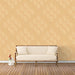Mustard Yellow & White Leaf Pattern- Warm Wallpaper for Living Rooms