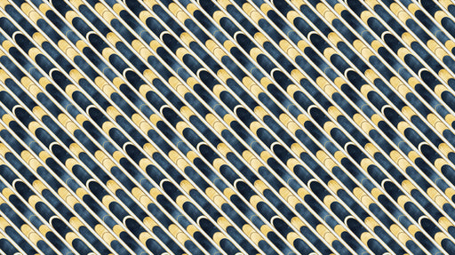Golden Wave Arches Wallpaper ¨C Art Deco Mural with Deep Blue and Metallic Gold