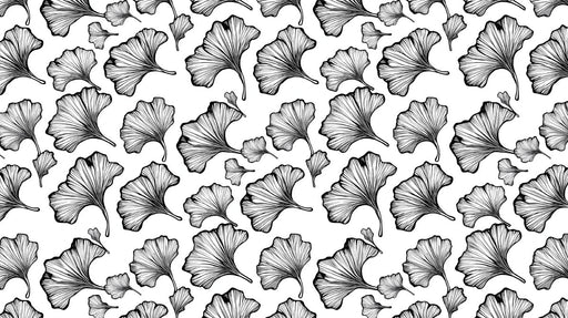 Elegant Arched Ginkgo Wallpaper ¨C Artistic Botanical Mural in Black & White