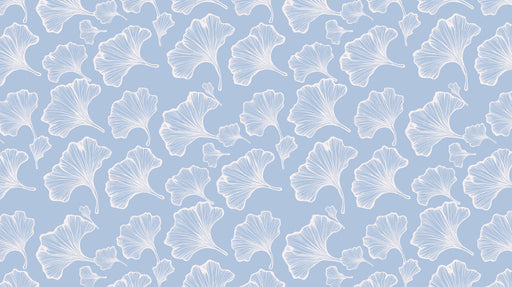 Cool Mist Ginkgo Wallpaper ¨C Soft Blue Botanical Mural for Calm Spaces