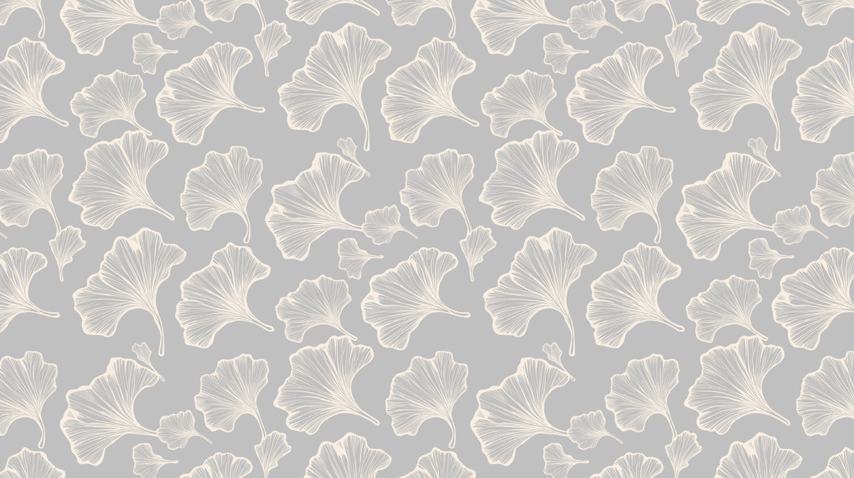 Stone Grey Ginkgo Wallpaper ¨C Modern Botanical Wall Mural with Soft Contrast