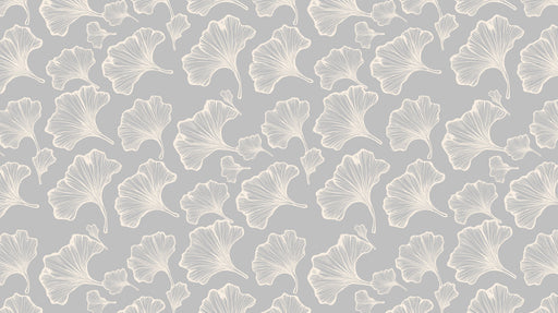 Stone Grey Ginkgo Wallpaper ¨C Modern Botanical Wall Mural with Soft Contrast