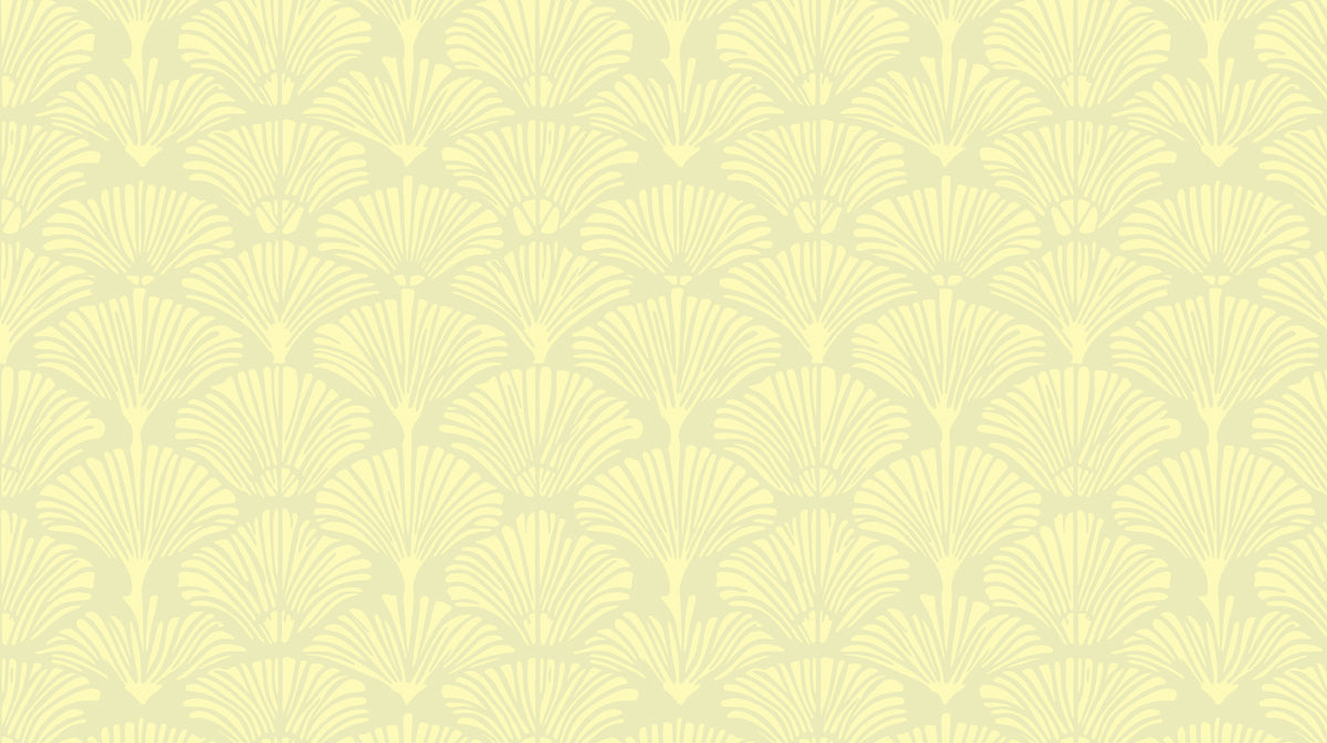 Lemon Mist Ginkgo Fan Wallpaper ¨C Soft Yellow Botanical Accent