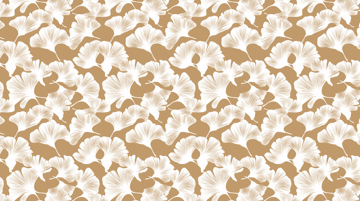 Desert Bloom Ginkgo Wallpaper ¨C Warm Terracotta Botanical Wall for Bedrooms