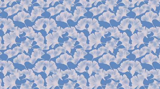 Crisp Morning Ginkgo Wallpaper ¨C Light Blue and White Bedroom Accent Wall