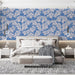 Crisp Morning Ginkgo Wallpaper ¨C Light Blue and White Bedroom Accent Wall
