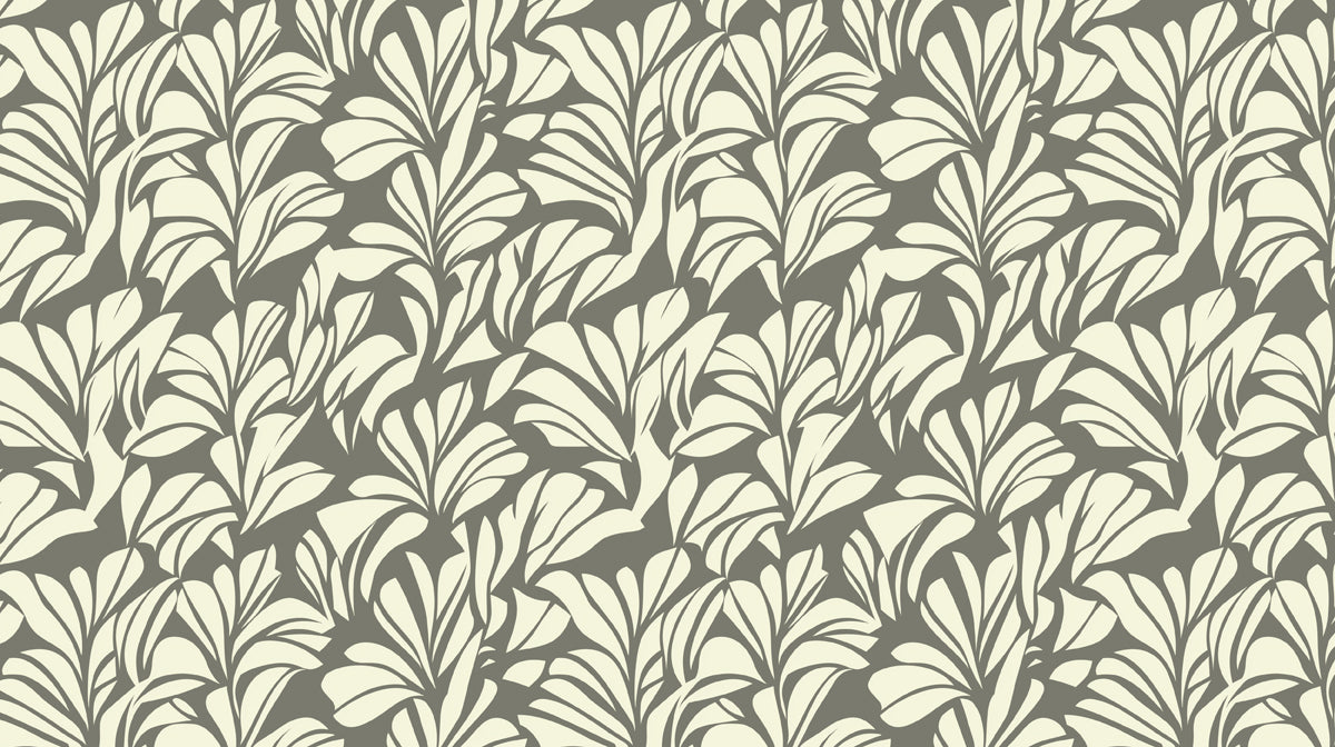 Olive Beige Botanical Wallpaper ¨C Elegant Reception or Office Wall Design