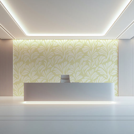 Vanilla Leaf Breeze Wallpaper ¨C Cream Botanical Design for Light-Filled Spaces