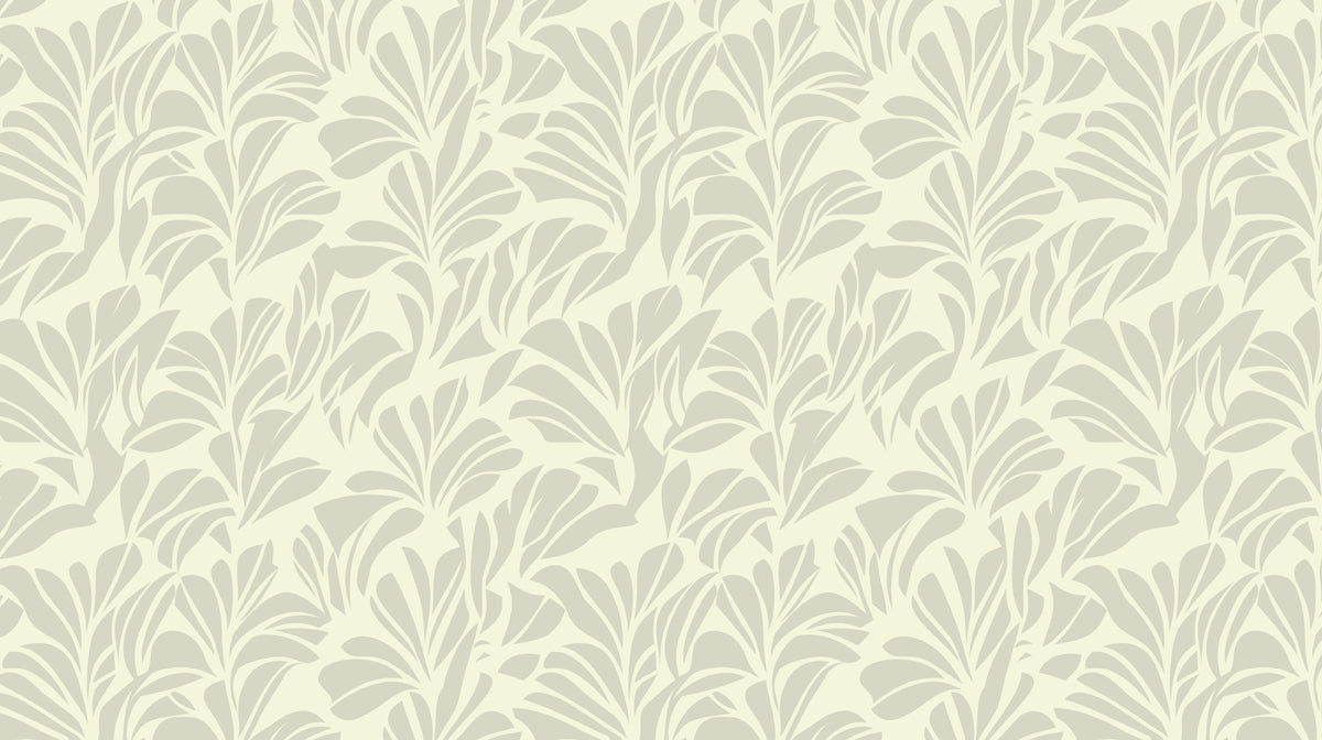 Abstract Leaf Mural Wallpaper | Black and White Botanical Burst