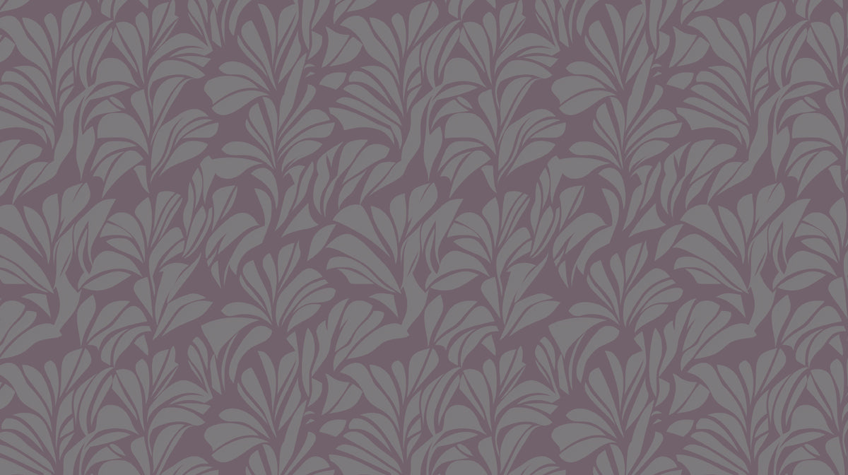 Abstract Leaf Mural Wallpaper | Cream and Fuchsia Floral Motion