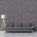 Abstract Leaf Mural Wallpaper | Cream and Fuchsia Floral Motion