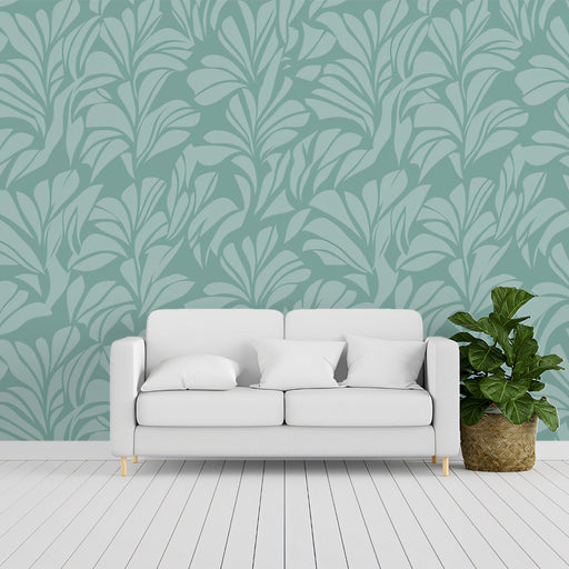 Abstract Leaf Mural Wallpaper | Ivory on Ivory Gentle Leaves