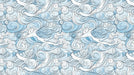 Whirling Seafoam Mural Wallpaper | Artistic Blue Swirl Pattern with Light Reflections