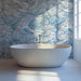 Whirling Seafoam Mural Wallpaper | Artistic Blue Swirl Pattern with Light Reflections