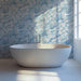 Whirling Seafoam Mural Wallpaper | Artistic Blue Swirl Pattern with Light Reflections