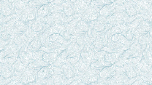Whispering Currents Mural Wallpaper | Light Turquoise Swirl Lines on White Background
