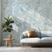 Silken Tide Mural Wallpaper | Light Aqua Swirl Texture