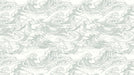 Stormwave Line Art Mural Wallpaper | Sage on Ivory Wave Pattern