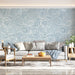 Stormwave Line Art Mural Wallpaper | Sage on Ivory Wave Pattern