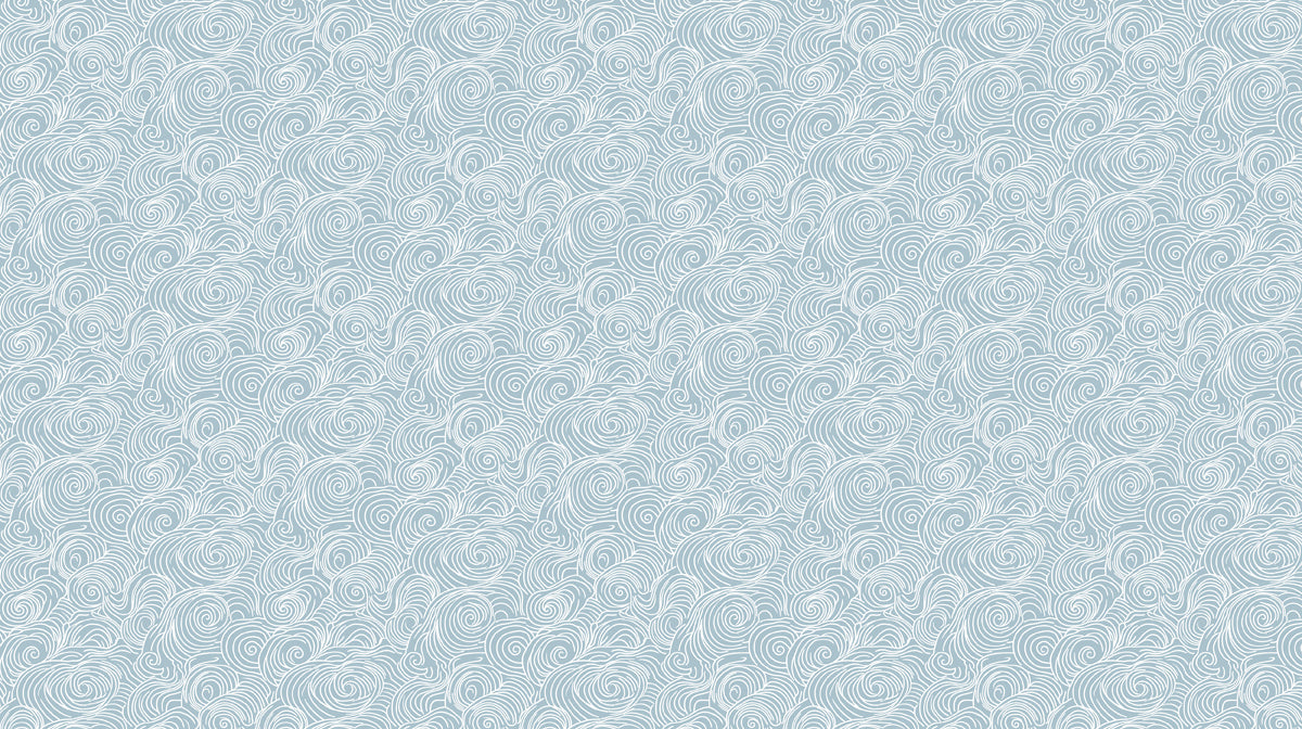 Stormwave Line Art Mural Wallpaper | Sage on Ivory Wave Pattern