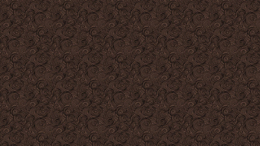 Swirl Pattern Mural Wallpaper | Dark Brown Artistic Lines on Black