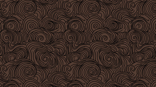 Swirl Pattern Mural Wallpaper | Dark Brown Artistic Lines on Black