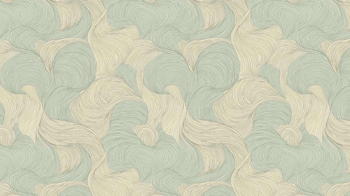 Mint Dreamwave Mural Wallpaper | Abstract Soft Swirl in Pastel Green