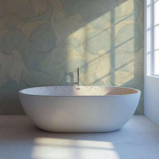 Mint Dreamwave Mural Wallpaper | Abstract Soft Swirl in Pastel Green