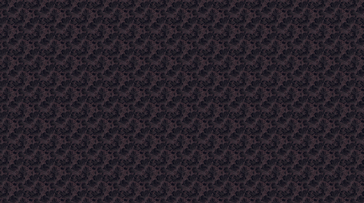 Midnight Bloom Wave Mural Wallpaper | Black and Plum with Delicate Line Accents