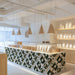 Modern Retro Pattern Mural Wallpaper | Black Green Beige Geometric Blocks