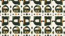 Modern Retro Pattern Mural Wallpaper | Black Green Beige Geometric Blocks