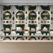 Modern Retro Pattern Mural Wallpaper | Black Green Beige Geometric Blocks