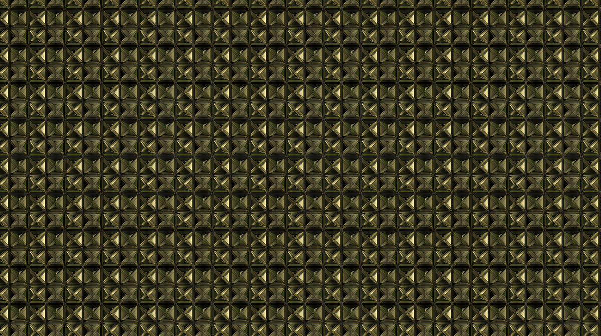 Pyramid Illusion Mural Wallpaper | Deep Olive 3D Textured Grid