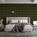 Pyramid Illusion Mural Wallpaper | Deep Olive 3D Textured Grid