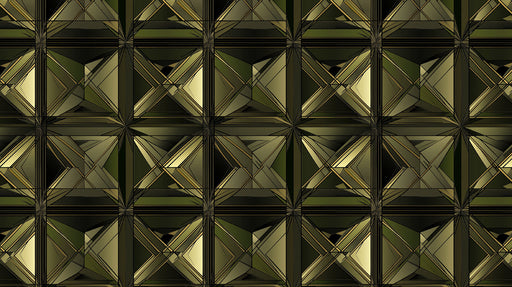 Pyramid Illusion Mural Wallpaper | Deep Olive 4D Textured Grid