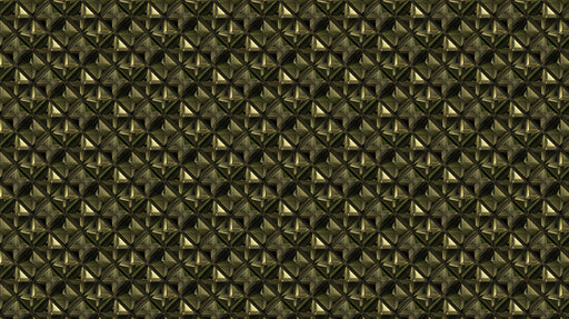 Pyramid Illusion Mural Wallpaper | Deep Olive 5D Textured Grid