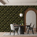 Pyramid Illusion Mural Wallpaper | Deep Olive 5D Textured Grid