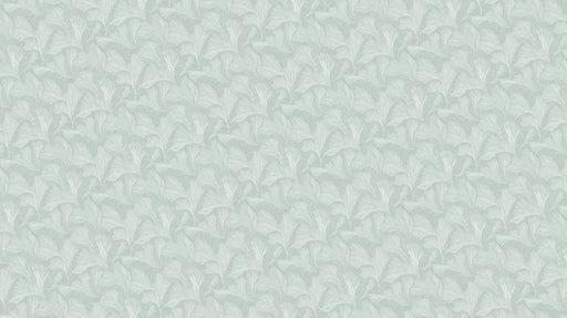 Abstract Ginkgo Mural Wallpaper | Mint Green and White Flowing Leaves