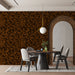Brown Petal Swirl Mural Wallpaper | Deep Cocoa Textured Floral Wave Pattern