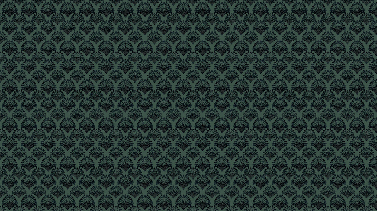 Midnight Botanical Mural Wallpaper | Deep Green Floral Motif With Tropical Luxury